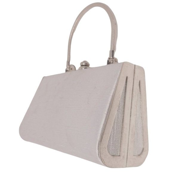 Unbranded Handbags - Unbranded | Small Vintage Silver Top Handle Clutch or Shoulder Bag (One Size)
